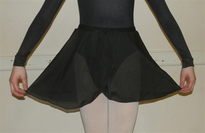 Girls Black Georgette Ballet Skirt